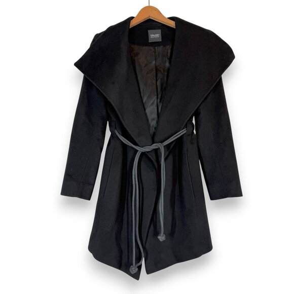 Trilogy Collections Loro Piano Italy Wool Black Coat Portrait Collar USA Made 4 - Picture 1 of 12